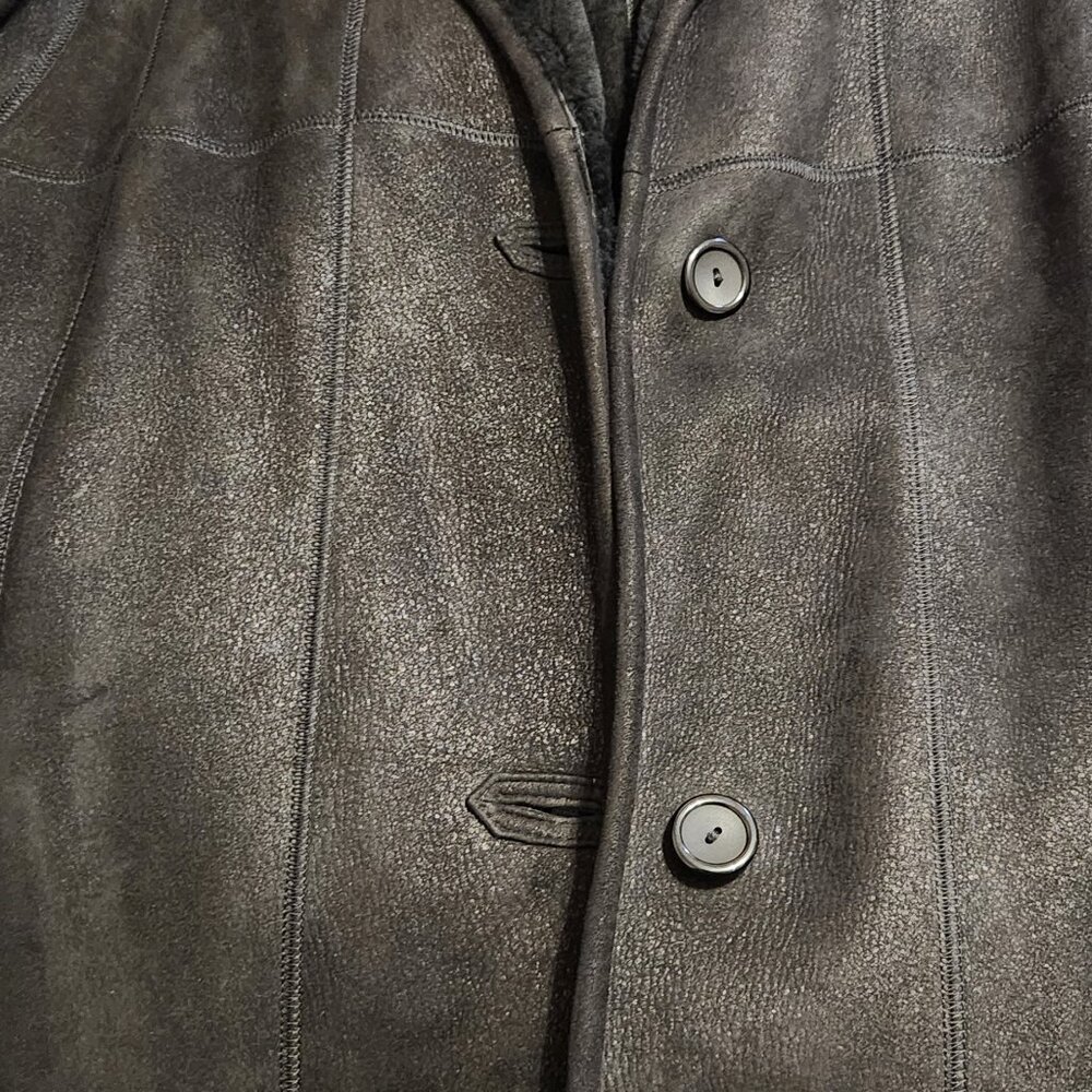 Black Full Length Shearling Coat - image 8